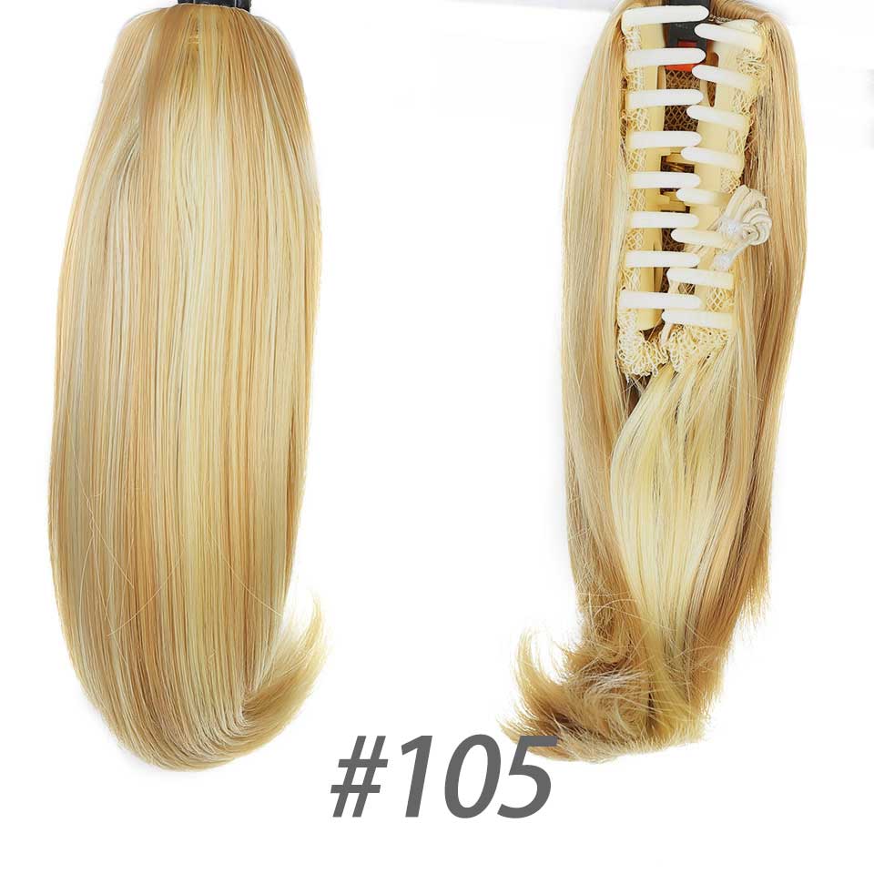 DIFEI-coleta recta corta de 6 pulgadas, resistente al calor, sintética, Natural, para el cabello, coleta: 105