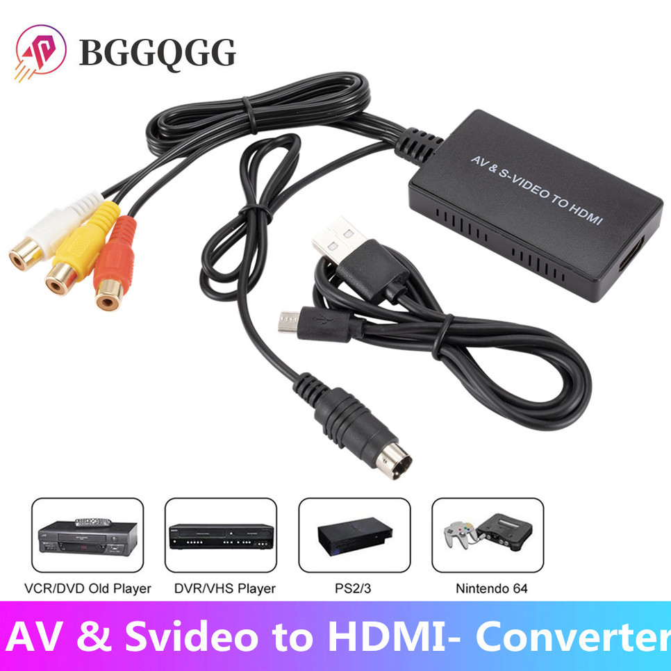 Cvbs Av S-video Rca Naar Hdmi-Compatibel Adapter Voor Dvd Hdtv Stb, Compatibel Met PS2/ PS3,720P /1080P Av S-VIDEO Video Converter