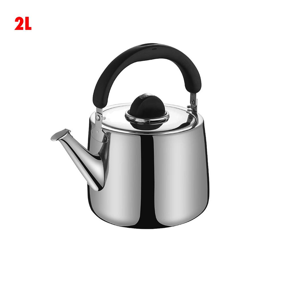 Stainless Steel Kettle Kettle Gas Cooker Teapot Automatic Sound Kettle Whistle Camping Tea Kettle Enamel Pot Induction Cooker: 2L