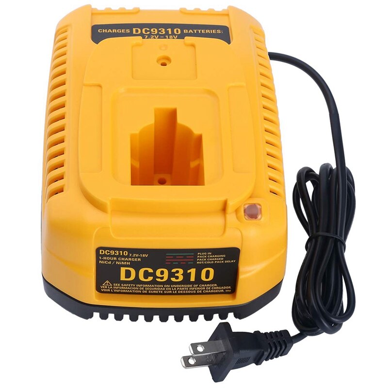 Dc9310 hurtigoplader til dewalt 7.2v-18v xrp ni-cd ni-mh batteri  dc9096 dc9098 dc9099 dc9091 dc9071 de9057 dw9096 dw9094 dw9072, u