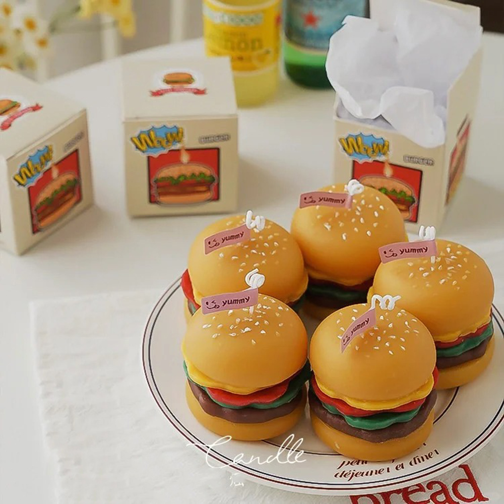 Hamburger bilden Silikon bilden, Keks Schokolade zurück kuchen Werkzeuge kreative Hamburger Kerzen formen freundlicher handgemachte Spielzeug bilden