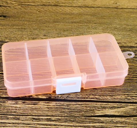 10/15 Grids Plastic Jewelry Box Storage Case Craft Jewelry Beads Earrings Compartment Adjustable Display Organizer Container: GRAY