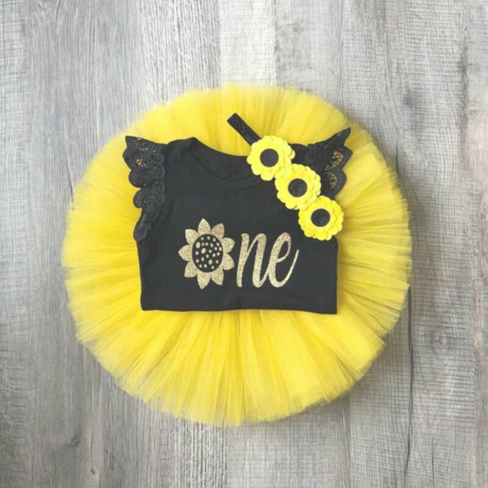 Cute Baby Girl 1st Birthday Party Dress Floral Romper Tutu Skirt Outfit Clothes