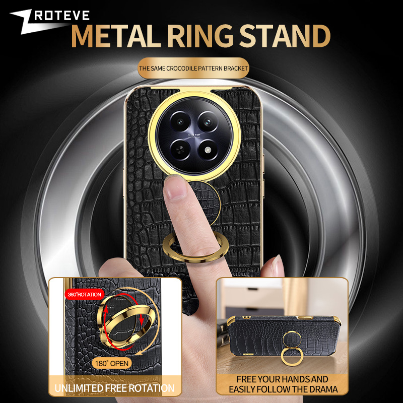 For Realme12 Pro+ Case Zroteve Plating Silicone Crocodile Leather Cover For OPPO Realme 12 Pro Plus 12x Realme12x 5G Phone Cases