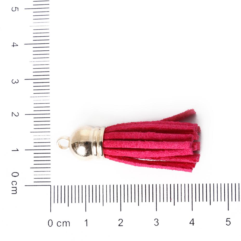 10 stuks vintage leren kwastjes, franje, spikes voor zelfgemaakte sleutelhangers, telefoon kwastjes, handgemaakte oorbellen, sieradenaccessoires: Fuchsia