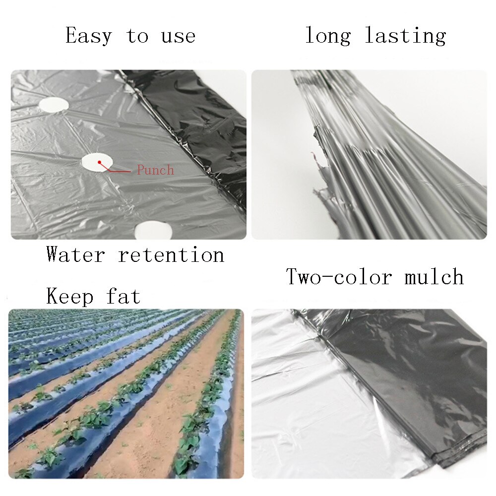 Home Garden Film Agricultural Vegetable Black Film Plants Plastic Perforated Plastic Mulch Mulching Membrane