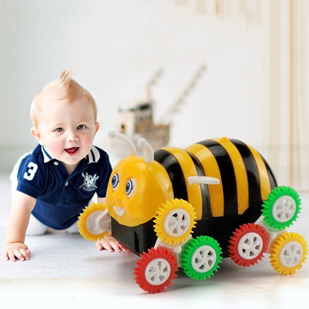 Bee Auto Speelgoed Verbazingwekkende Kinderen Leuke Grappige Elektrische Kleurrijke Cartoon 12 Wielen Bee 360 Graden Tumbling Auto Speelgoed
