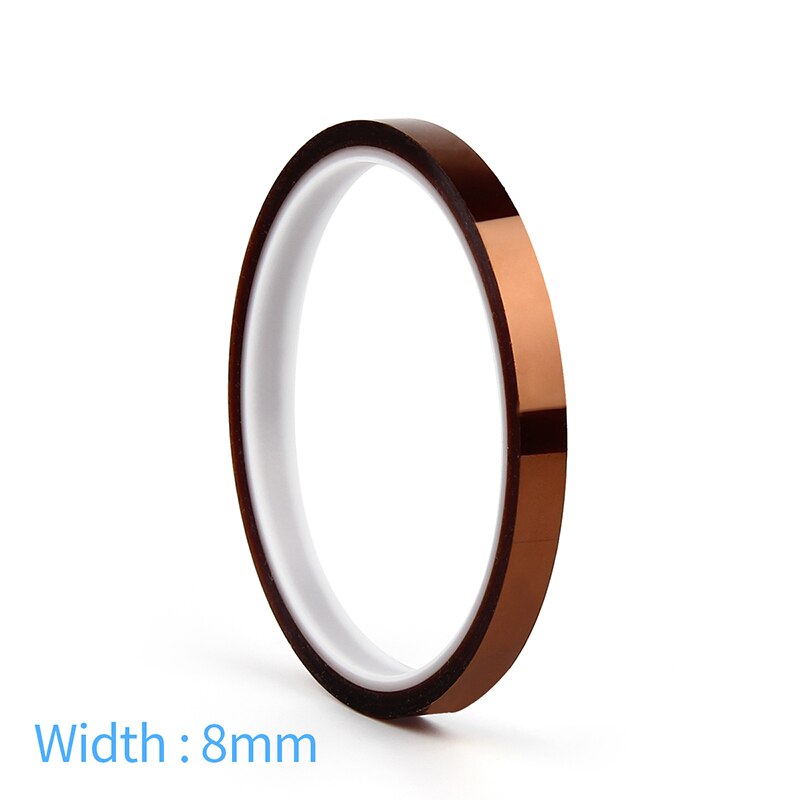 WNB 25m Heat Resistant Polyimide Tape One-side Self-adhesive High Temperature Thermal Protection Insulation Anti Static Film: 8.0mm