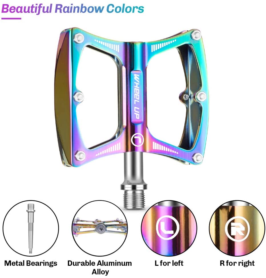 9/16" sealed bearing mountain bike flat pedal road bike pedal aluminum alloy wide platform bicycle pedal, suitable for BMX/MTB