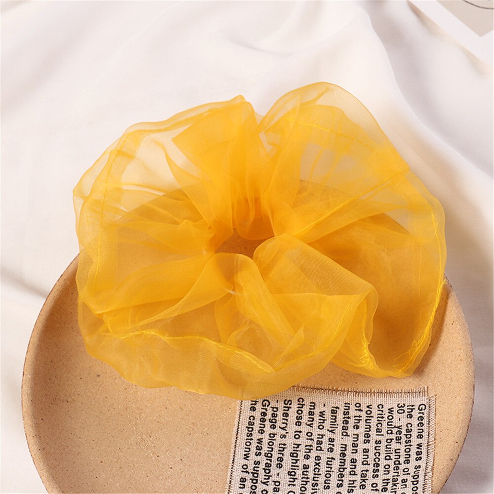 Organza randigt hår scrunchie hår ringslipsar för flickor hästsvanshållare hårband elastiskt hårband håraccessoarer huvudbonader: 2