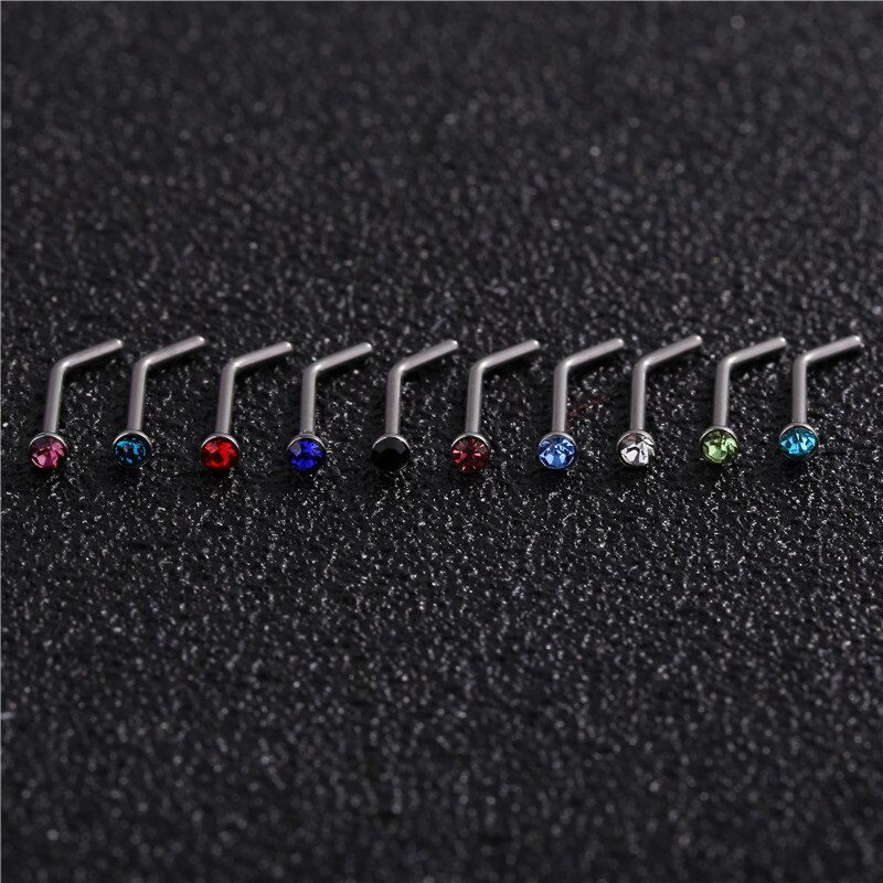 Piercing para nariz estilo Punk, joyería para labio, joyería corporal para hombre, pendientes para mujer, 1,8mm, 10 Uds.
