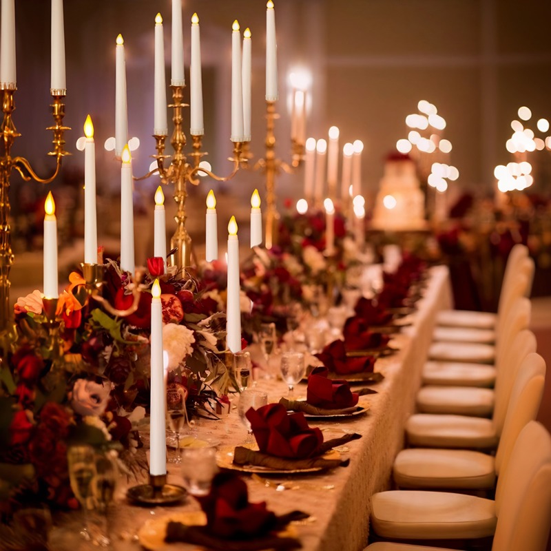 10-300PCS Flameless Taper Candles Wedding Artificial LED Candles Battery Powered Candle Lights Flickering Wedding Home Decor