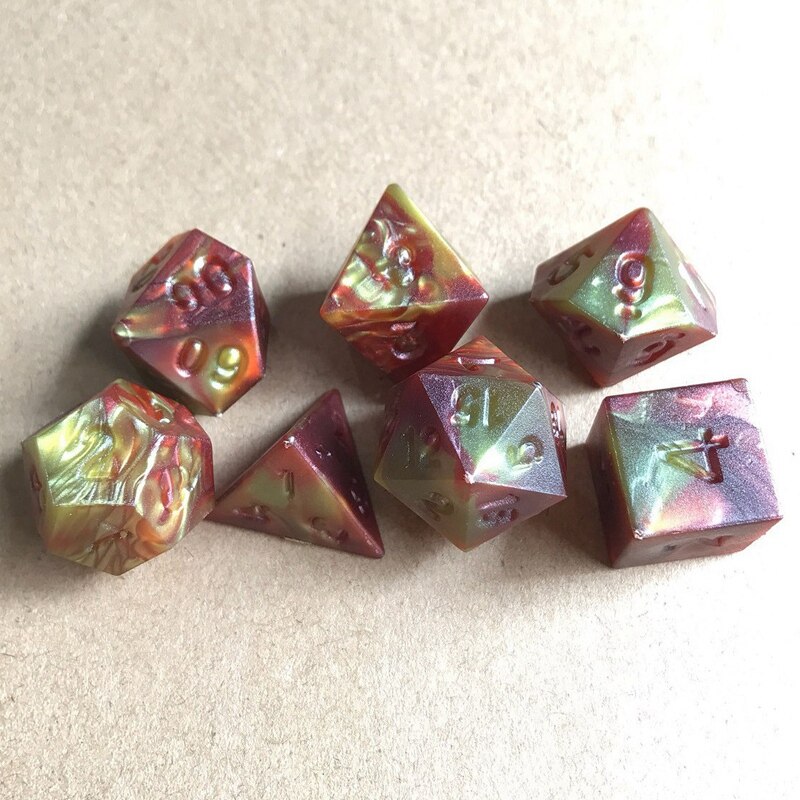 Ensemble de dés à facettes multiples, 7 pièces, acrylique, Double couleur, numérique, jeu de personnalité, DND