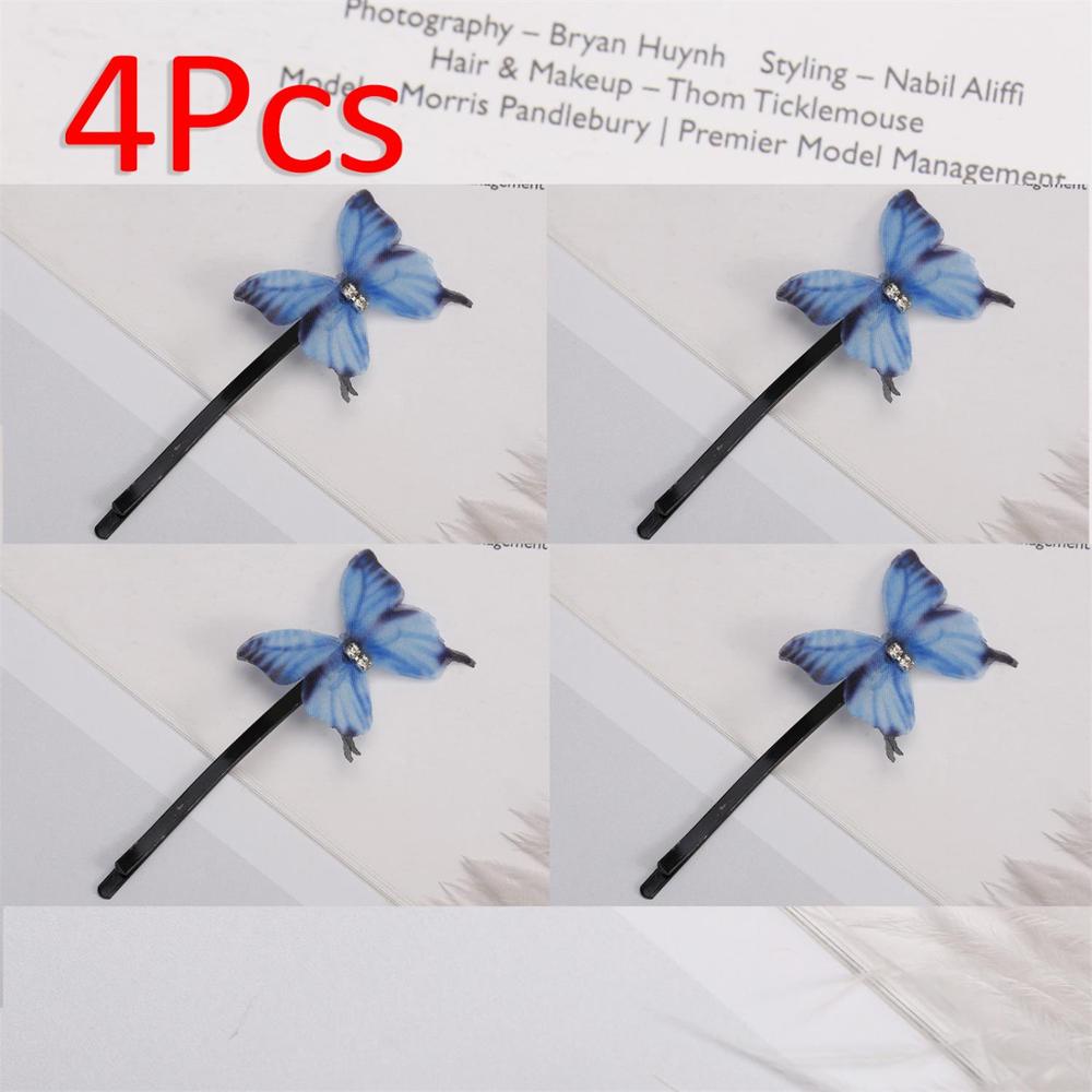 2020 verão quente borboleta grampos de cabelo garra barrette para meninas cor azul mini casamento hairpin acessórios para o cabelo: B-4pc