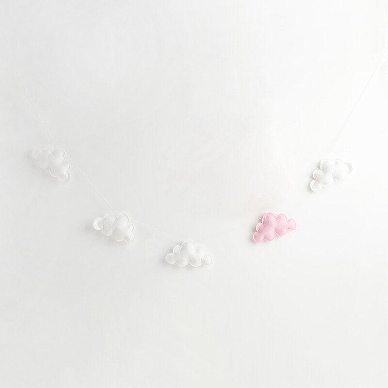 Nordic Style Kids Room Decor Cloud Shaped Home Ornaments String Decor Wall Hanging Ornaments Crib Tent Decor Photography Props: S4