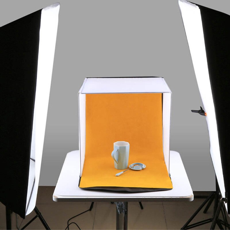 PULUZ 40 centimetri Photo Softbox Portatile Pieghevole Studio di Ripresa Tenda Box Kit con 5 Colori Fondali (Rosso, arancione, Blu, Bianco, Nero)