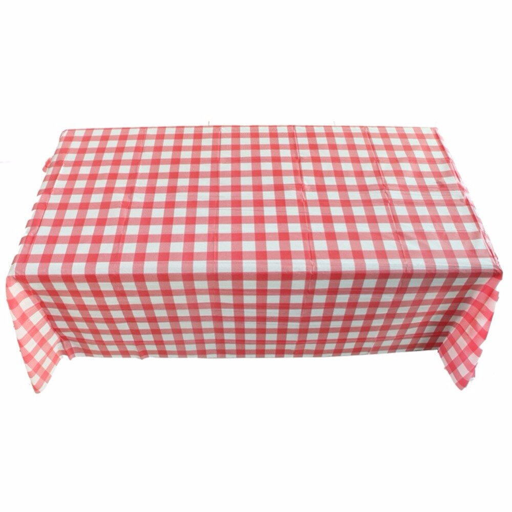 Red Plaid Disposable Plastic Table Covers Outdoor Picnic Party Table cloths Dinnerware Birthday Party Supplies