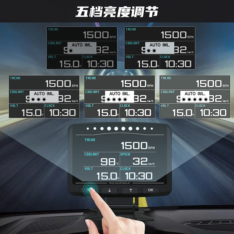 X50 Pro Car OBD2 HUD Gauge Meter Multi Functional Digital Dashboard Computer Auto Display Coolant Oil Temp Turbo Boost