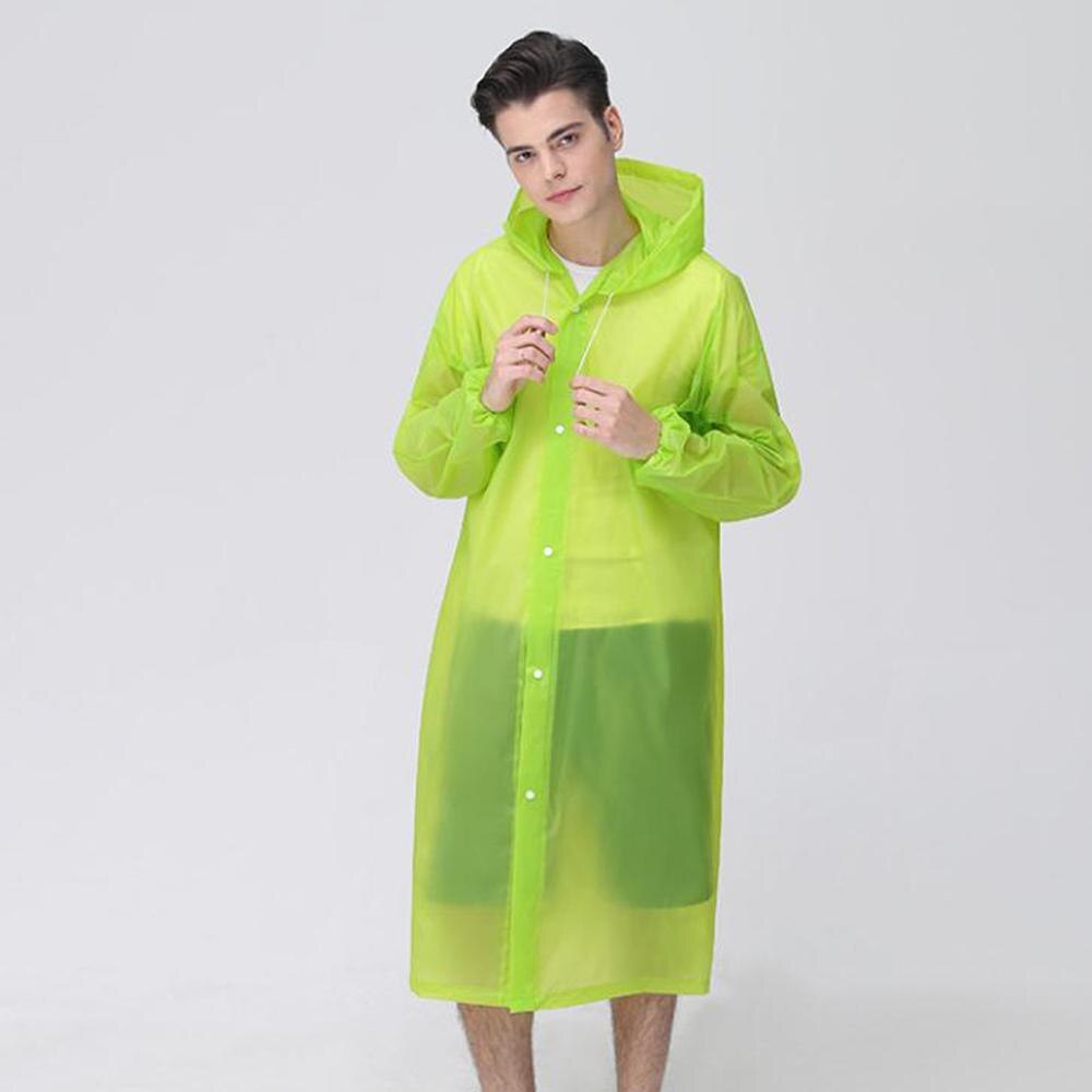 Unisex EVA Transparent Raincoat Portable Outdoor Travel Rainwear Waterproof Camping Hooded Poncho Plastic Rain Cover CD: Yellow