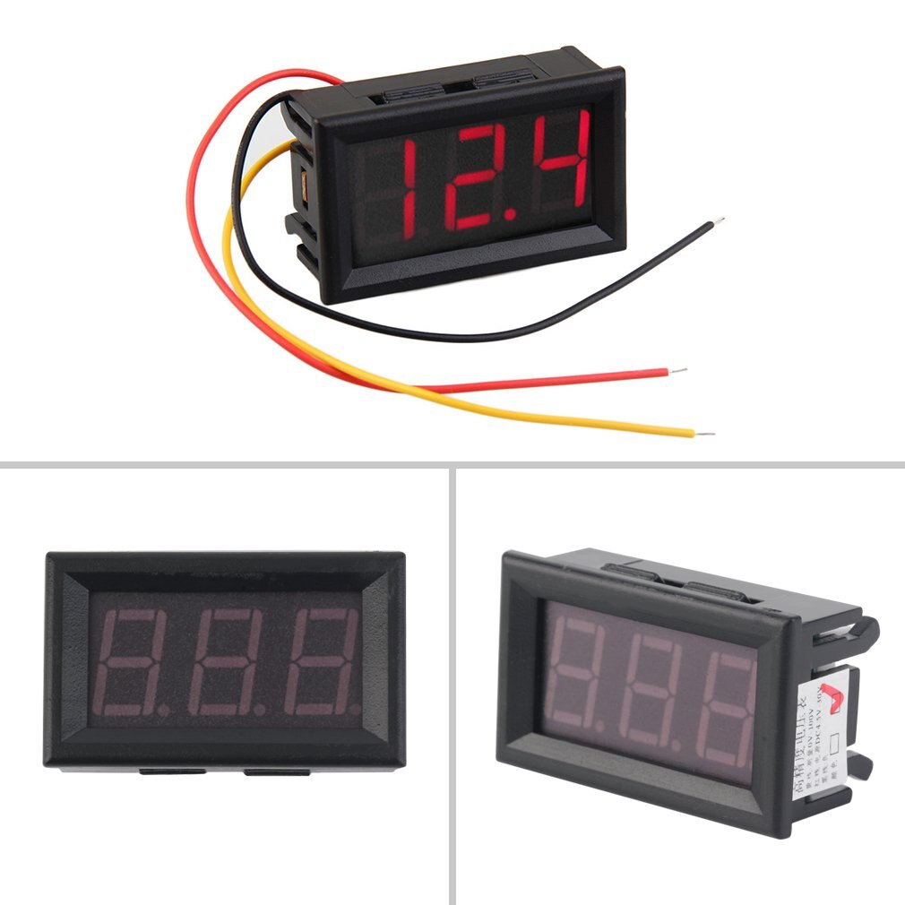 Rode Led Volt 1Pcs Mini Digitale Voltmeter 0-100V Rode Led Voert... – Grandado