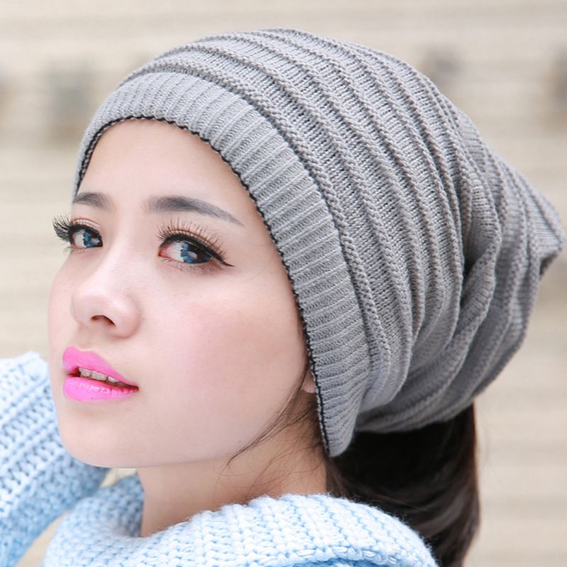 Vinter unisex strikket lue trend Dobbel-bruk skjerf herre kvinner sikring lokk