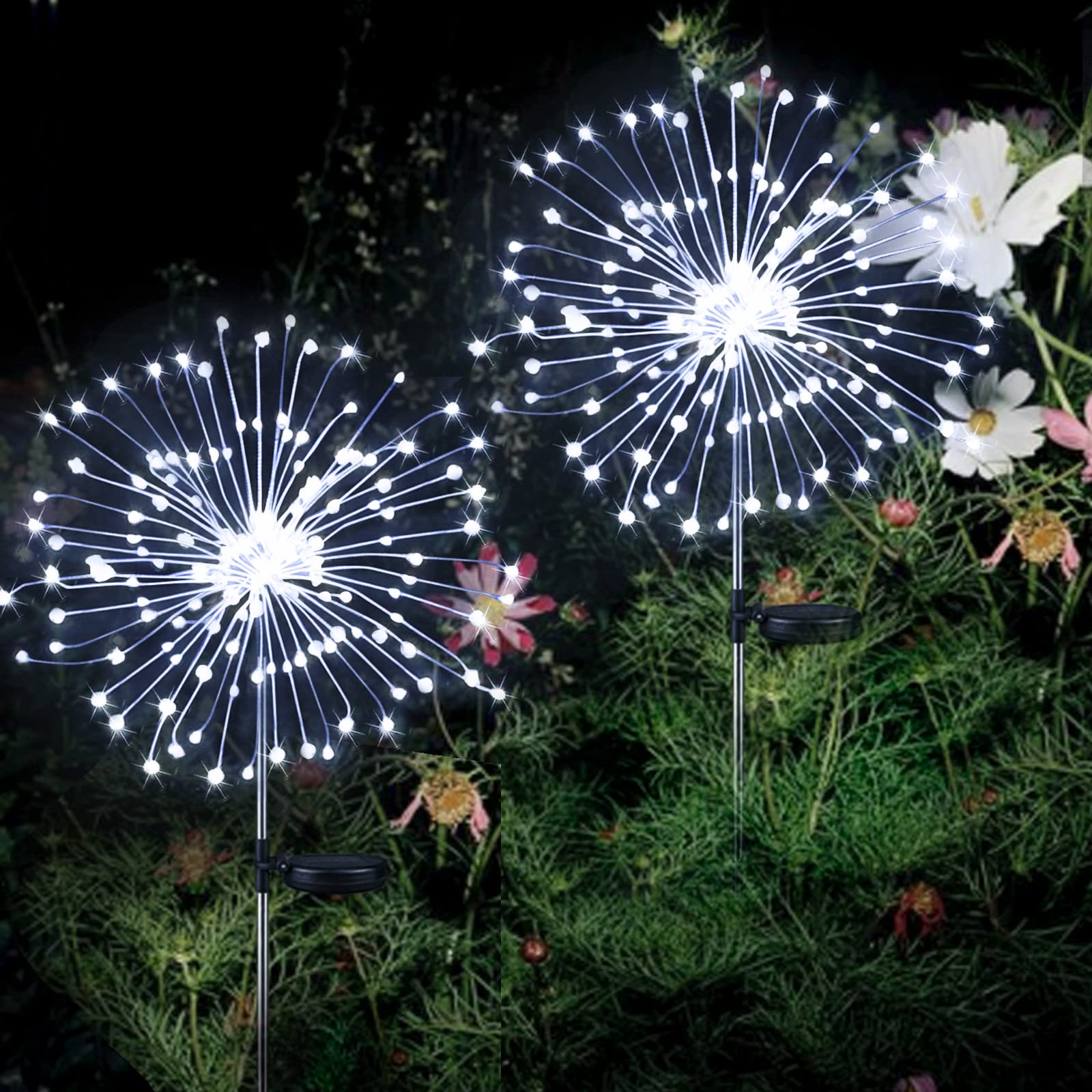 Luz LED de fuegos artificiales con energía Solar, guirnalda impermeable para exteriores, lámpara, vallas de jardín, adornos de césped para decoración para de boda, 1 ud.