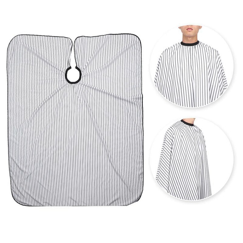 Haircut Apron, Black and White Color Striped Body-Covered Haircut Apron,Suitable for Haircut At Salon or Home