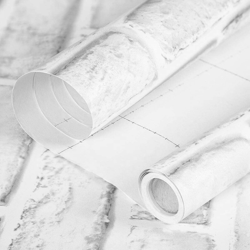 Papel tapiz de ladrillo blanco, papel pintado de ladrillo adhesivo 3D, papel tapiz de pared removible de ladrillo con textura de imitación