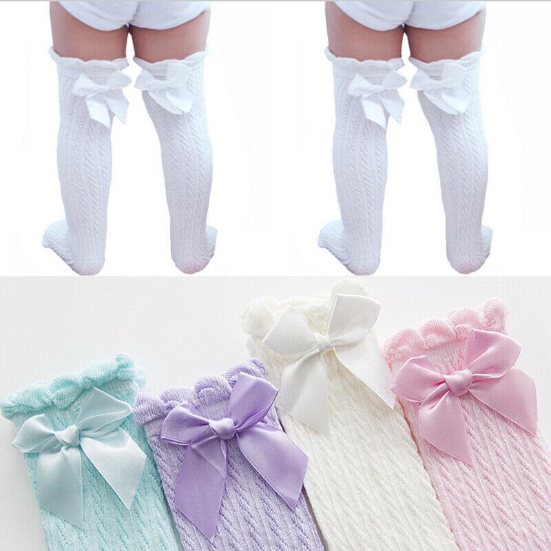 Toddler Princess Kid Baby Girl Knee Socks Cotton Breathable Baby Socks Summer Socks For Girl Knitted Lace Bow Sweet Sweet