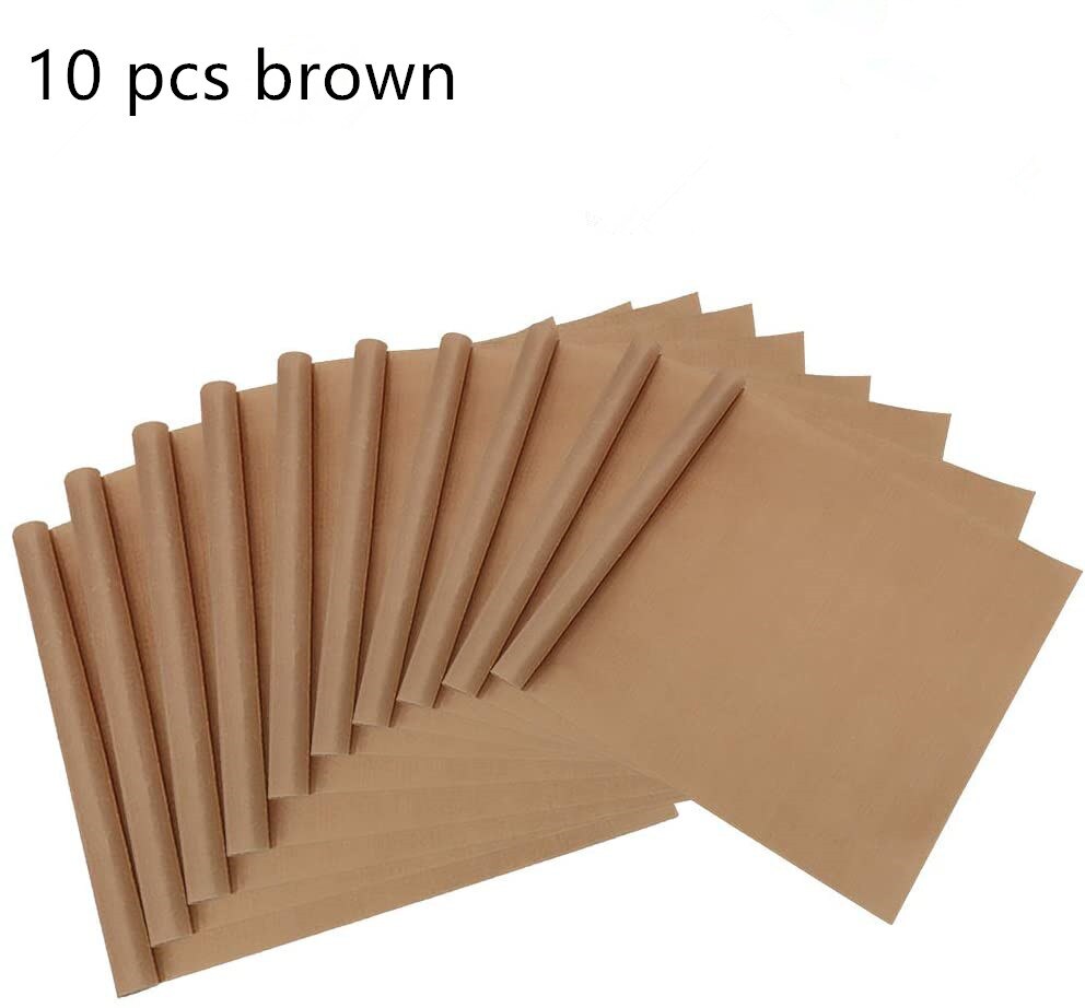 10 PCS/set 40*60cm or 30*40cm Reusable Resistant baking Mat Sheet Oil-proof Paper Baking Oven Tool Non-stick ship by roll: brown / 10pcs 40x30cm