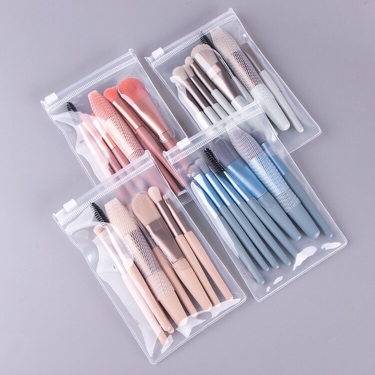 cuero maquillaje de PU bolsa de embalaje 8 Uds Mini viaje de pinceles de maquillaje juego de brochas cosméticas herramientas