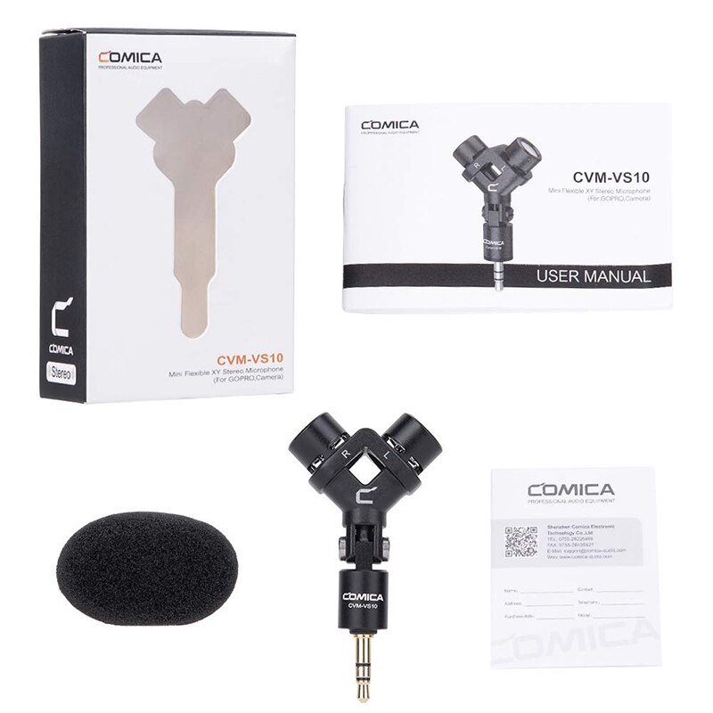 COMICA CVM-VS10 Mini XY Cardioide Microfono Stereo per la Macchina Fotografica Gopro Smartphone Mic per la Registrazione Video ((3.5 millimetri TRS): Default Title