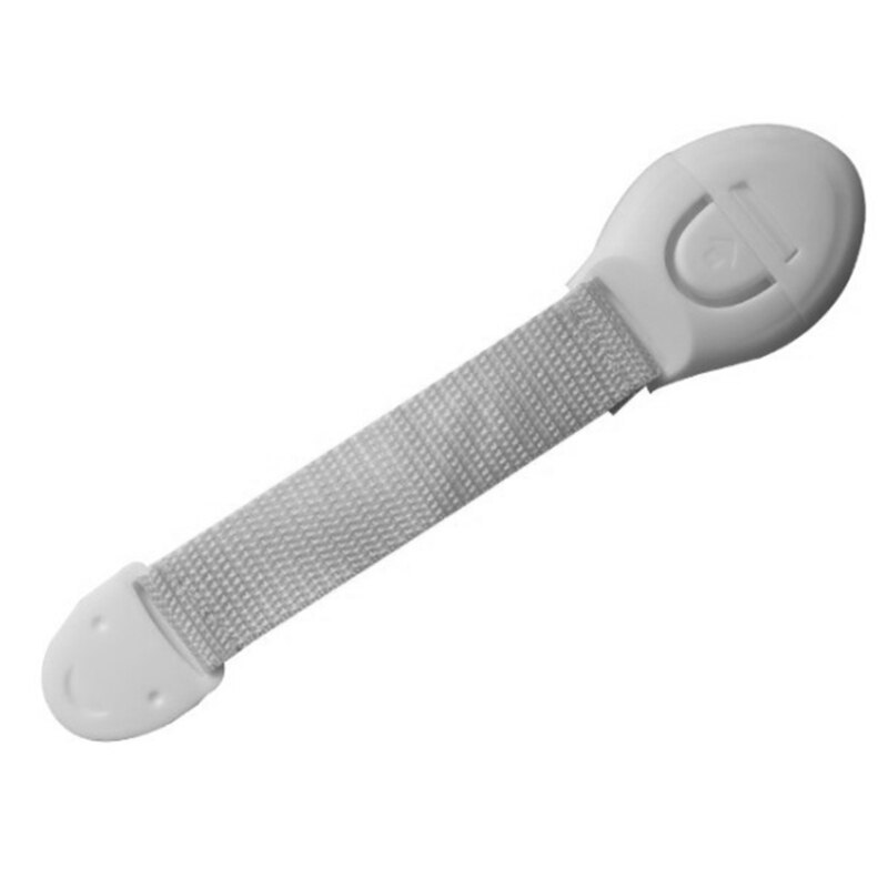 10 Pcs Child Safety Locks Soft Woven Straps Plastic Security Lock Infant Baby Protection for Door Cupboards Fridge Drawer Cabine: White