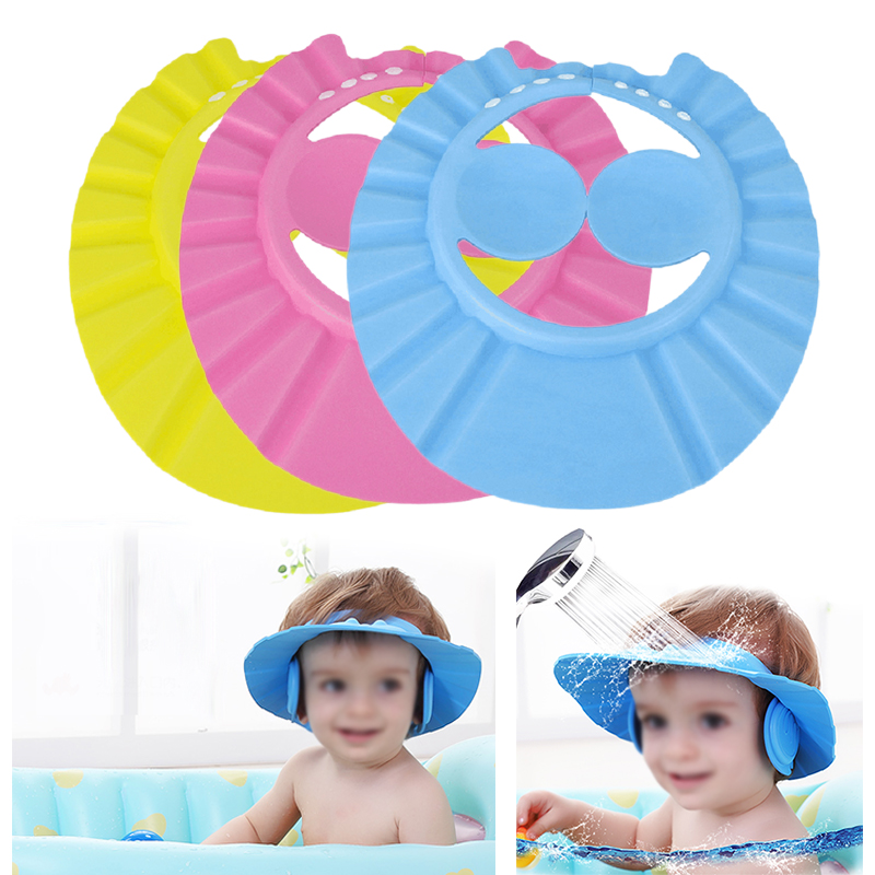 Baby Douche Gehoorbescherming Badmuts Dikke Zachte Verstelbare Zonnehoed Gutter Drainage Waterdichte Shampoo Shield