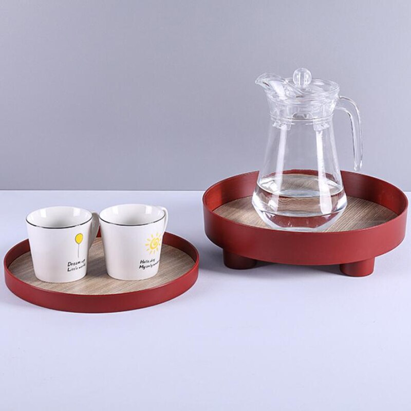 Plateau en bois porte-bougie plateau de rangement pour la décoration organisateur décor maison plateau décoratif présentoir de bijoux assiettes alimentaires conteneur