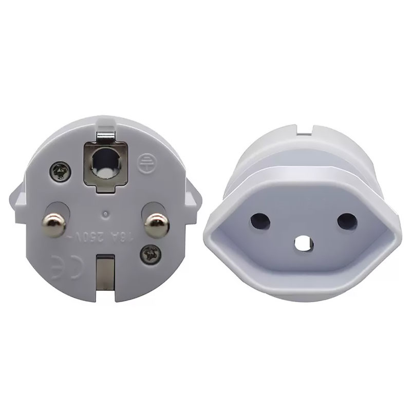 European France Travel Plug Adapter,Swiss to European Plug adaptor Travel Adapter socket 10A 250V
