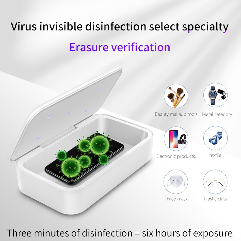 UVC Light Sterilizer Box With Wireless Charger Ultraviolet Phone UV Sterilizer Box UVC Disinfection For Phone Toothbrush