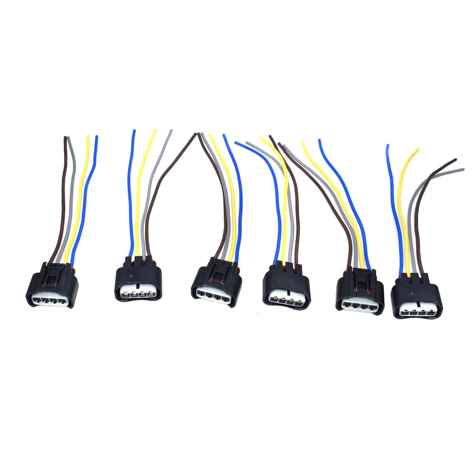 SMILING WAY Ignition Coil Female Connector Plug Harness Cable Wire 4 pins For Toyota Lexus Scion Pontiac Chevrolet 2AZFE 1ZZFE: 6 pieces