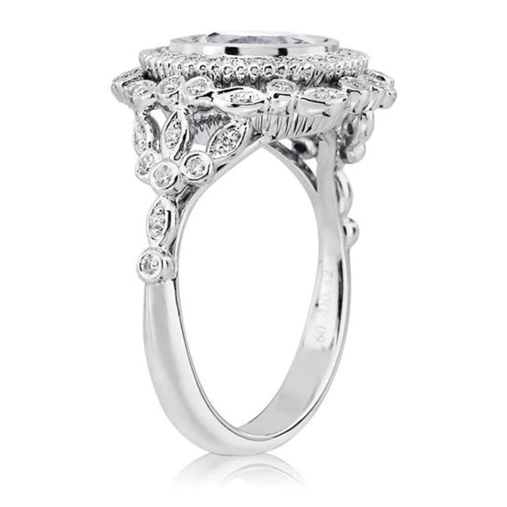 Dames Ring Glamour Bruiloft Romantische Mode Zirkoon Vrouwen Ring Lichtmetalen Engagement Band Verjaardag Valentijnsdag Sieraden