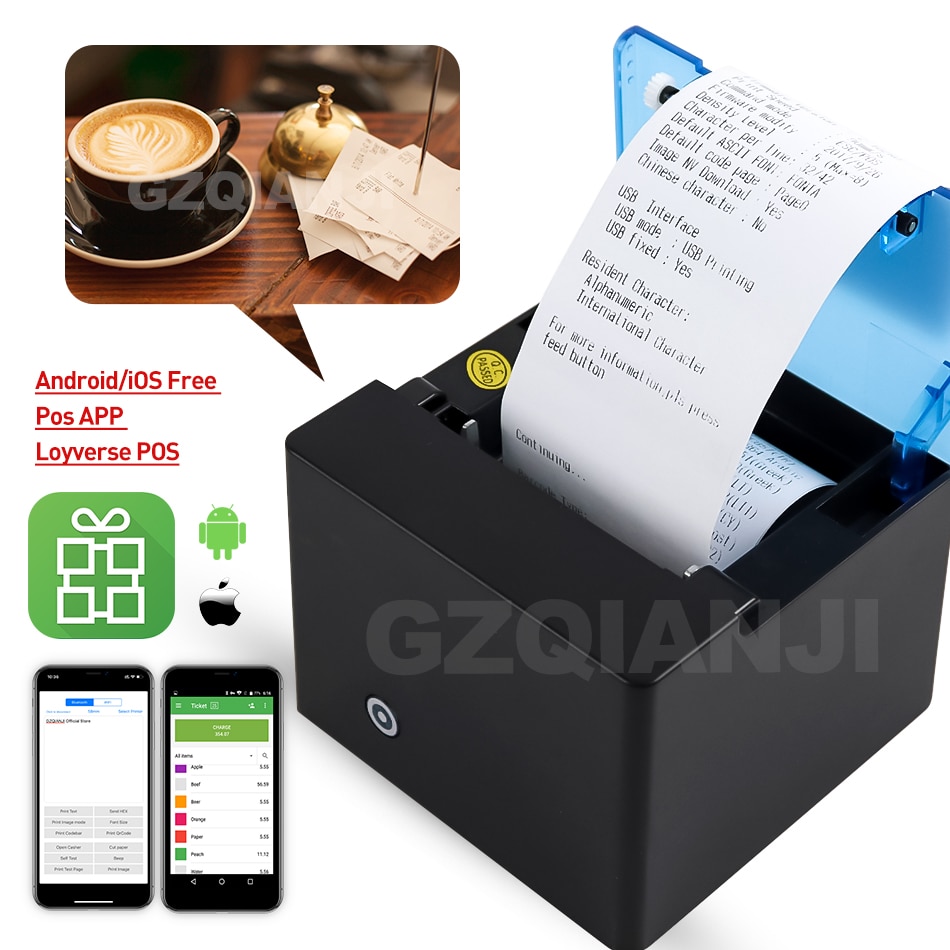 GZM5808 58mmPOS Bluetooth Printer Draadloze Bluetooth Printer Thermische Printer Ondersteuning Android iOS Venster Compatibel met ESC/POS