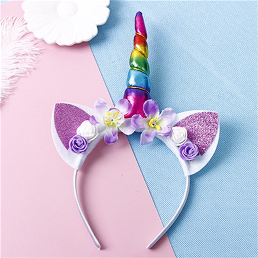 Prowow Fantasie Einhorn Diademe Für Mädchen Haarband Baby Mädchen Geburtstag Stirnband Kunststoff Prinzessin Haar Für Stirnband freundlicher Zubehör: B