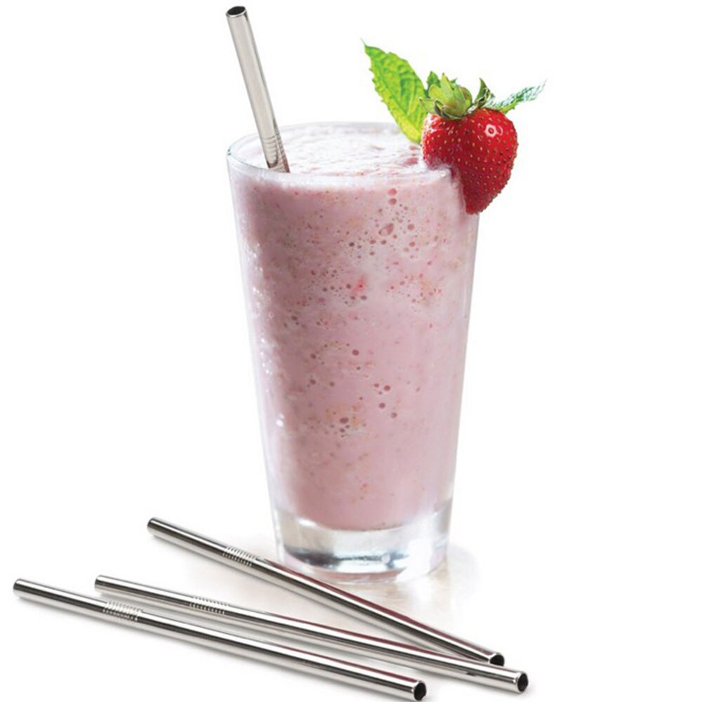 Stainless steel straw suction cup straight curved can be reused beautifully durable and non-toxic easy to clean coffee utensils