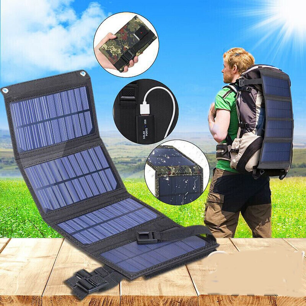 Foldable 20W USB Solar Panel Portable Folding Waterproof Solar Panel Charger Mobile Power Battery Charger