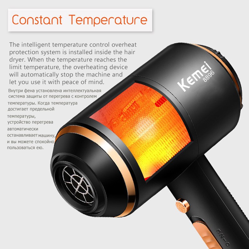Kemei 4000W Föhn Professionele Elektrische Föhn Sterke Power Föhn /Cold Air Kappers Blow Haar Drogen gereedschap