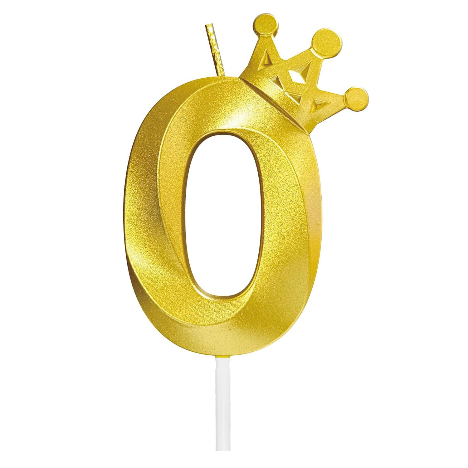 Number 0 Birthday Candle 3D Crown Crown-0 Gold Cake Topper Decorations for Happy Birthday Candles Anniversaries: Deep Sapphire