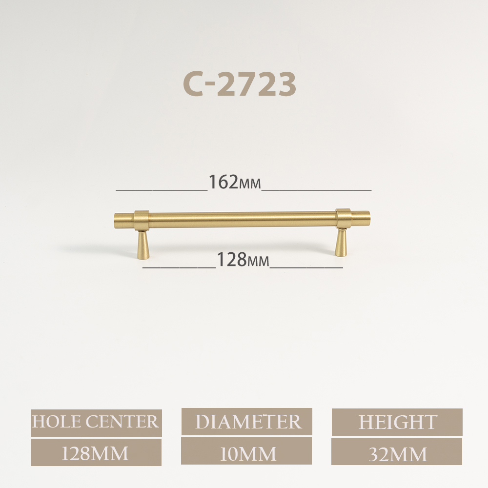 6,37'' massief messing knop en handvat T-vorm kast/boekenkast handgrepen satijn messing gouden lade pull Scandinavische meubelgrepen: YELLOW