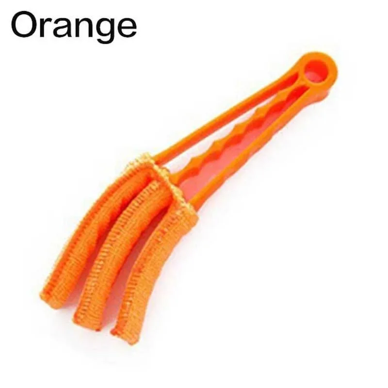 Brosse de nettoyage de lame aveugle vénitienne en Microfibre, pratique, pour climatiseur de fenêtre, plumeau de voiture, sortie de ventilation, brosse de nettoyage: Orange