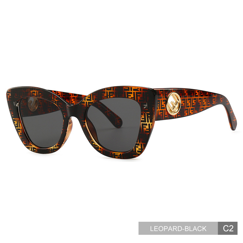 Madeliny cat eye solbriller kvinder vintage klassisk cateye solbriller gradient brand retro briller  uv400 ma056: C2 leopard-sort