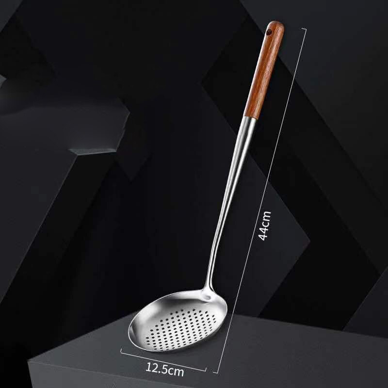 Long Handle Stainless Steel Wok Spatula Skimmer Shovel Kitchen Pot Slotted Turner Rice Spoon Ladle Utensil Set utensilio: 6