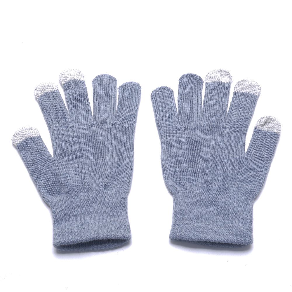 Magic touch screen handsker smartphone texting stretch voksen one size vinter varmere strik handsker 13 farver: Grå